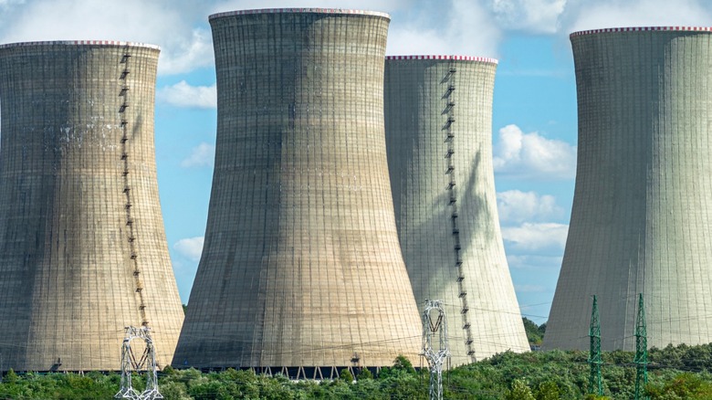 Water towers of nuclear power plant in Europe