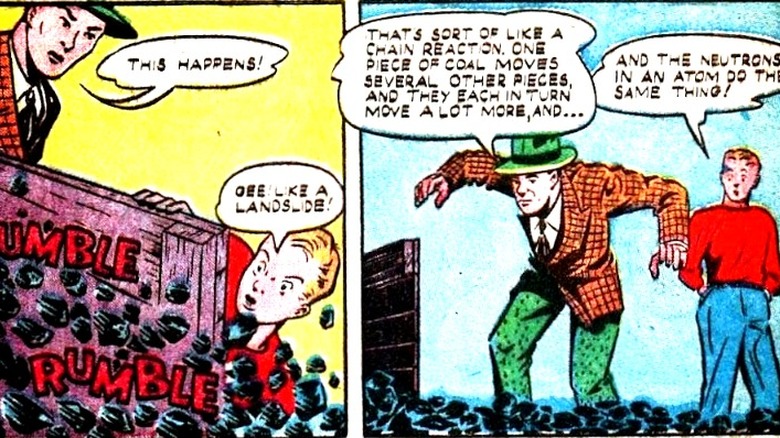 Comic strip about nuclear fission, 1950s