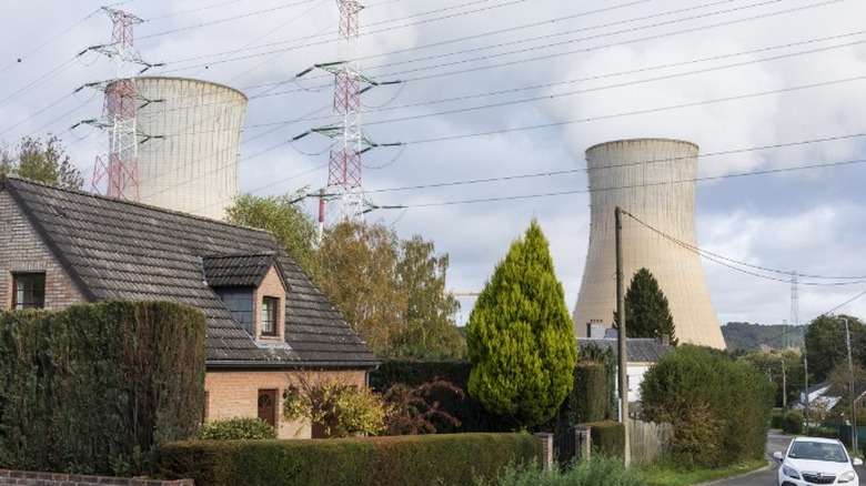 Nuclear plant towers near house in Belgium