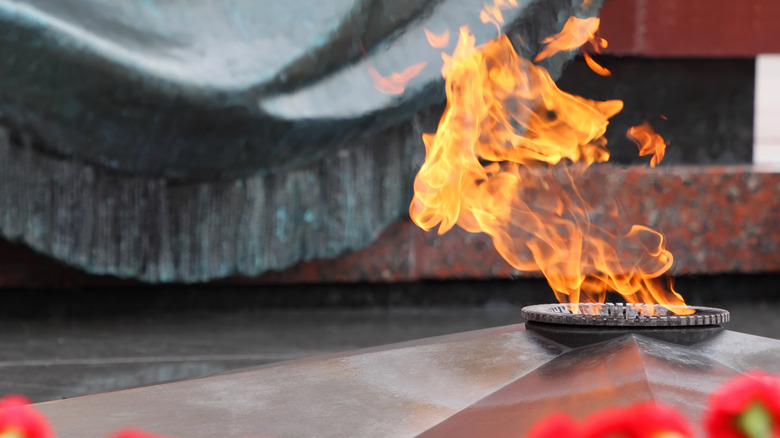 Eternal flame Russian war memorial