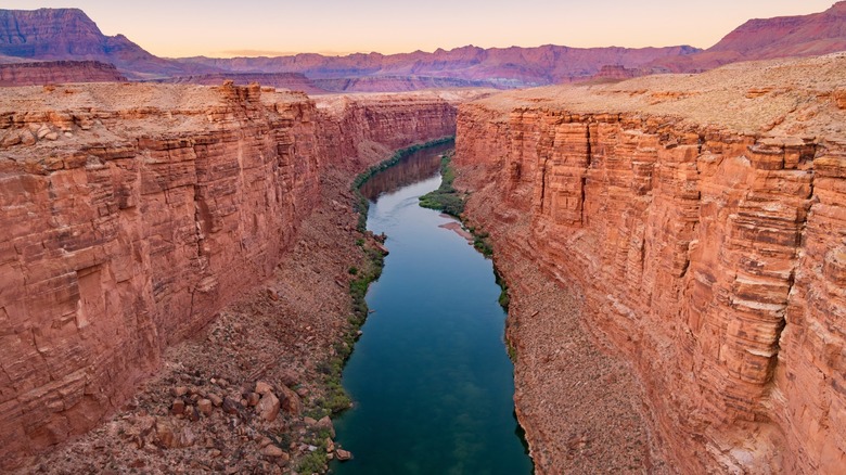 Colorado River flows through canyon