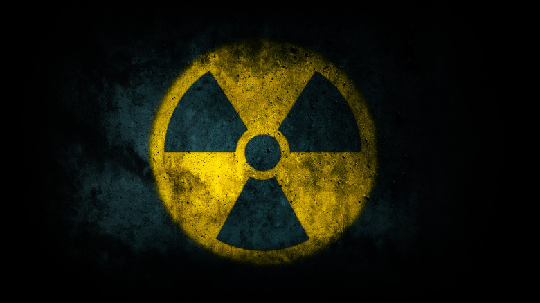 Radiation symbol on black background