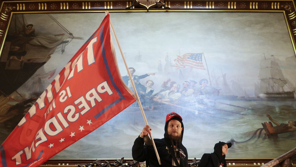 Rioter in the US Capitol