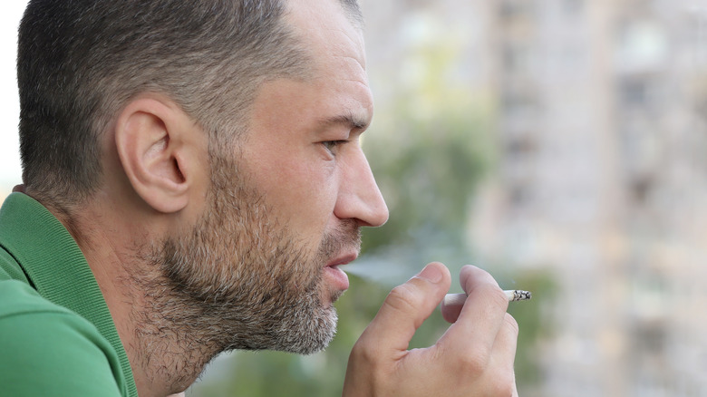 Man smoking cannabis 