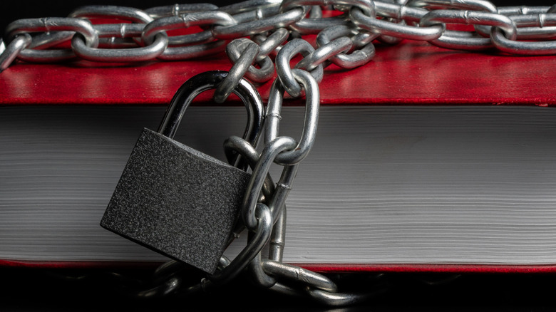 Padlocked book