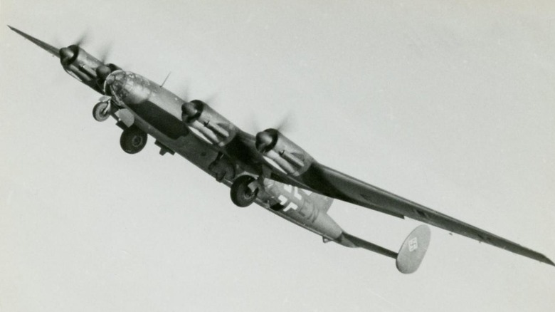 Messerschmitt Me 264 bomber plane in flight
