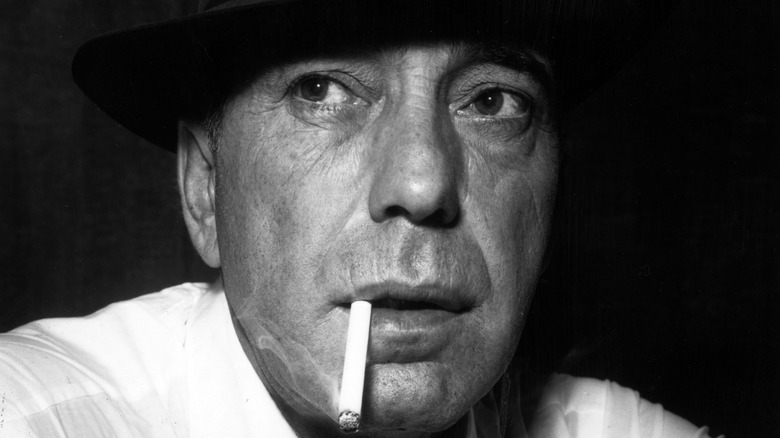 Portrait of Humphrey Bogart smoking