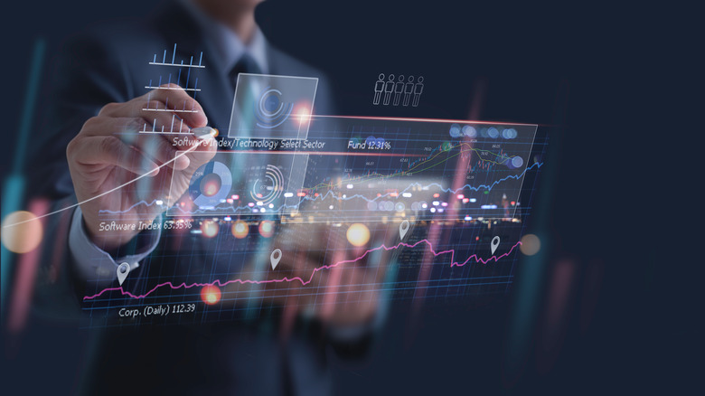 man analyzing graph