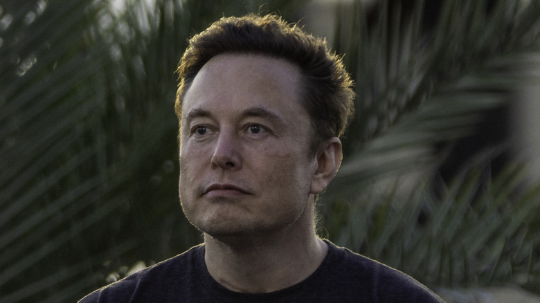 Elon Musk staring ahead
