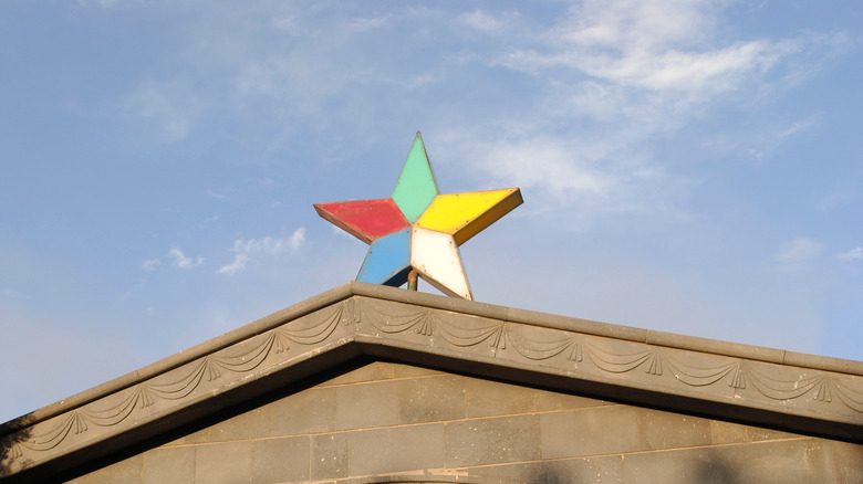 Druze star on top of building