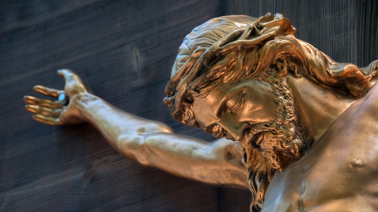 Head of sculpture jesus on cross