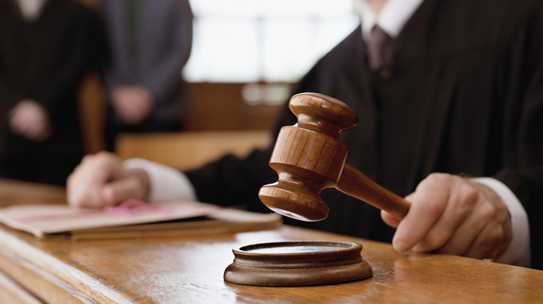 Judge banging gavel
