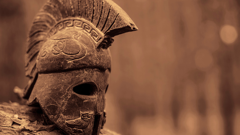 Replica of spartan helmet 