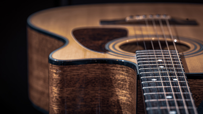 Guitar body and string shot