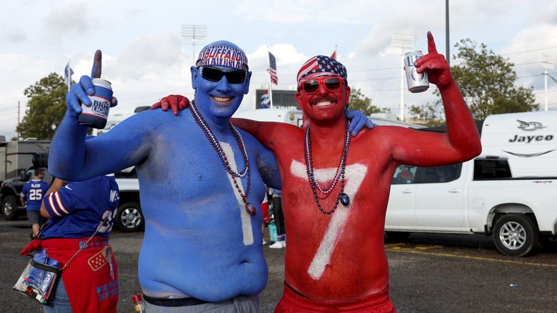 Buffalo Bills fans at tailgate party