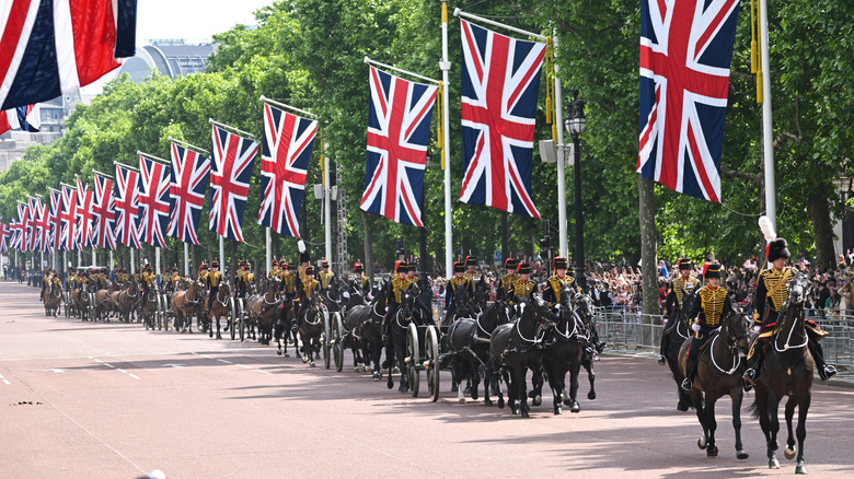 Royal artillery brigade at trooping of the colour
