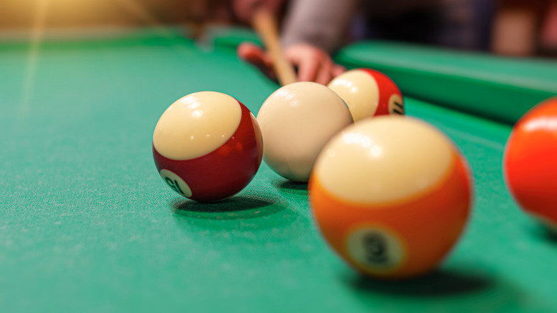 pool balls on a table