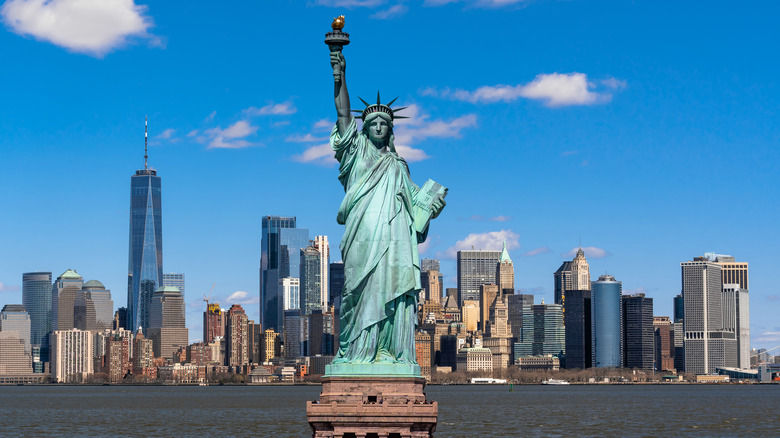 The Statue of Liberty in New York Harbor