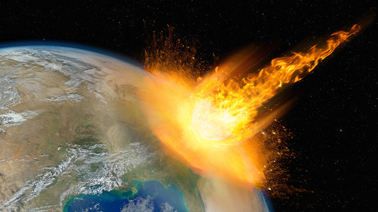 Asteroid hitting Earth