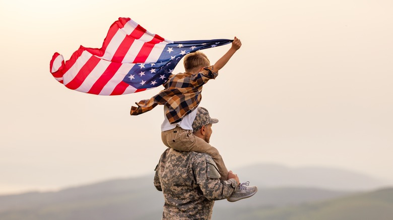 soldier and child