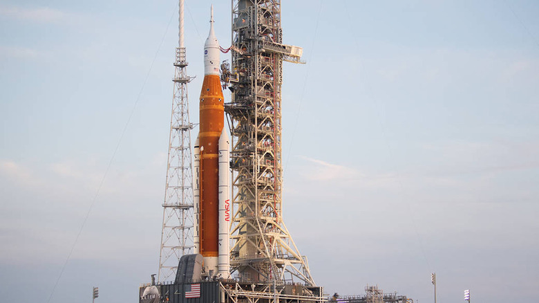 SLS rocket on the launch pad