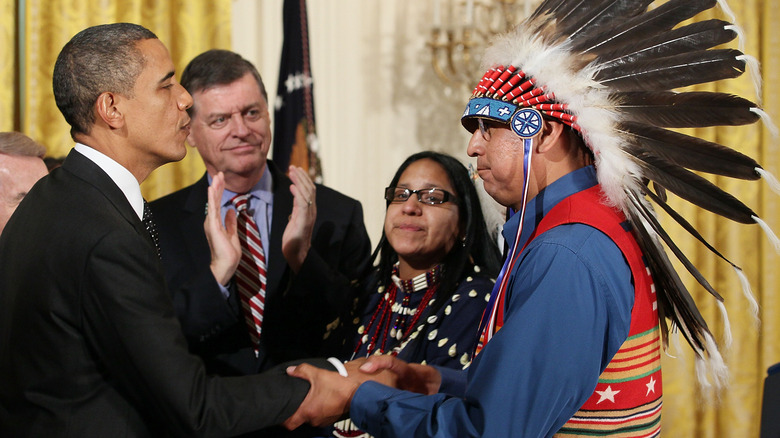 Chippewa man and Barack Obama