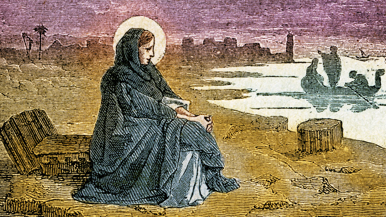 St. Monica praying by the sea