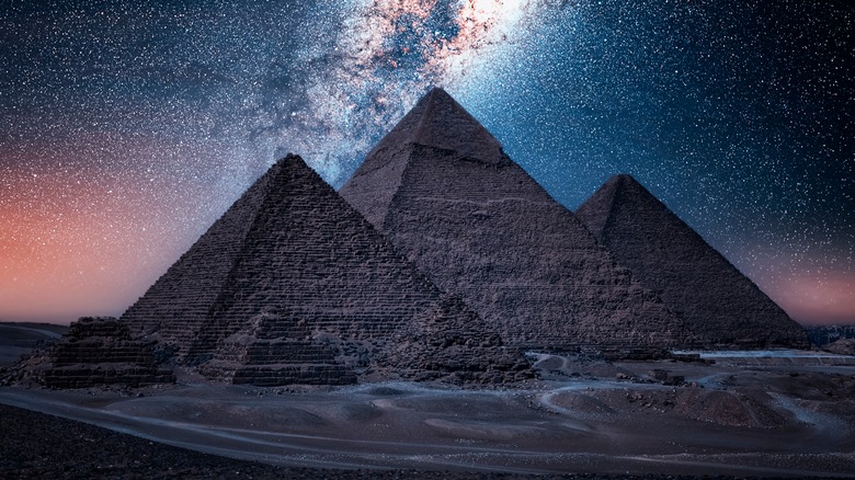 Pyramids at night