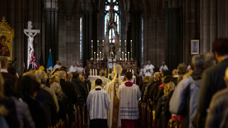 Funeral Mass church procession