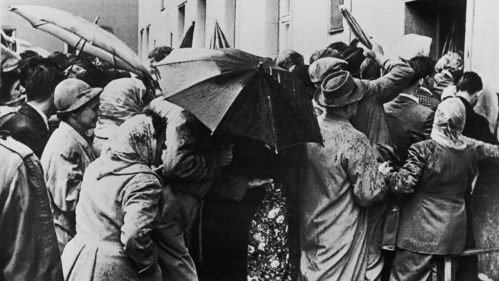East German refugees seeking asylum in the West