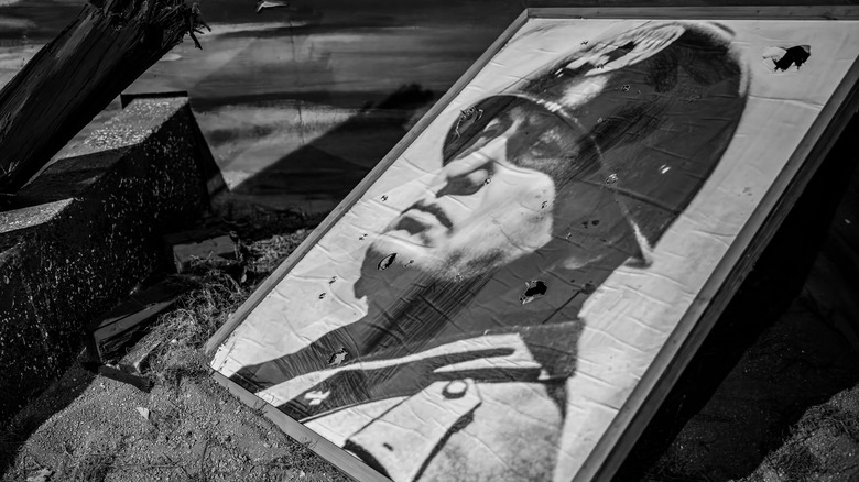 mussolini photo on ground