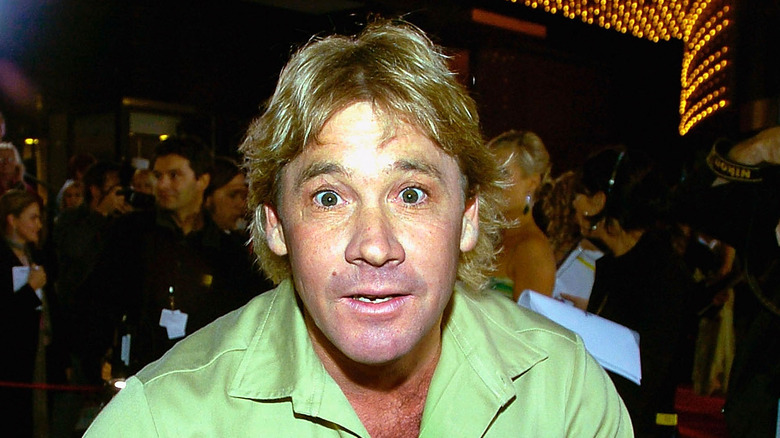 Steve Irwin looking surprised