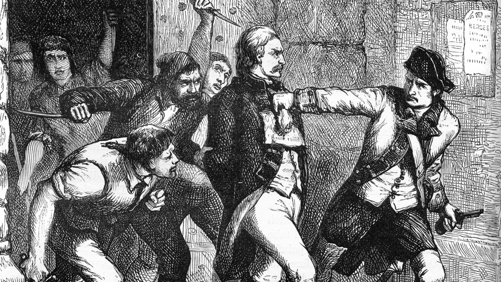 British General being taken for execution by American soliders