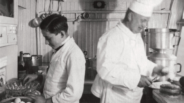 preparing food in the Graf Zeppelin