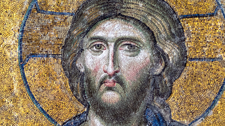 Mosaic of Jesus Christ inside Hagia Sophia Mosque