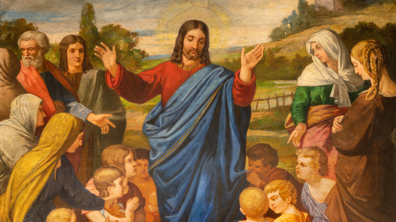 painting of Jesus among the children