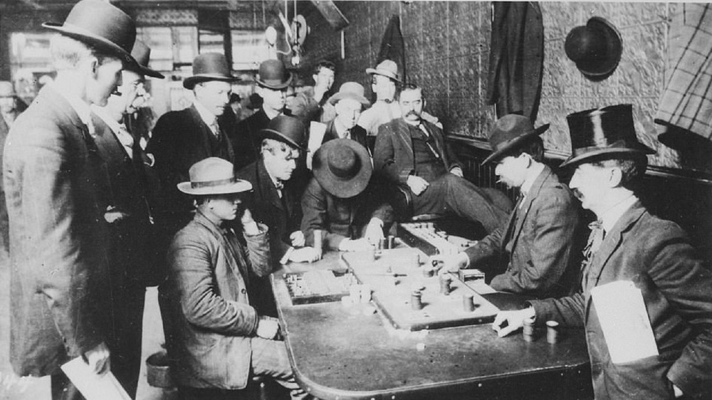 Gamblers around table 