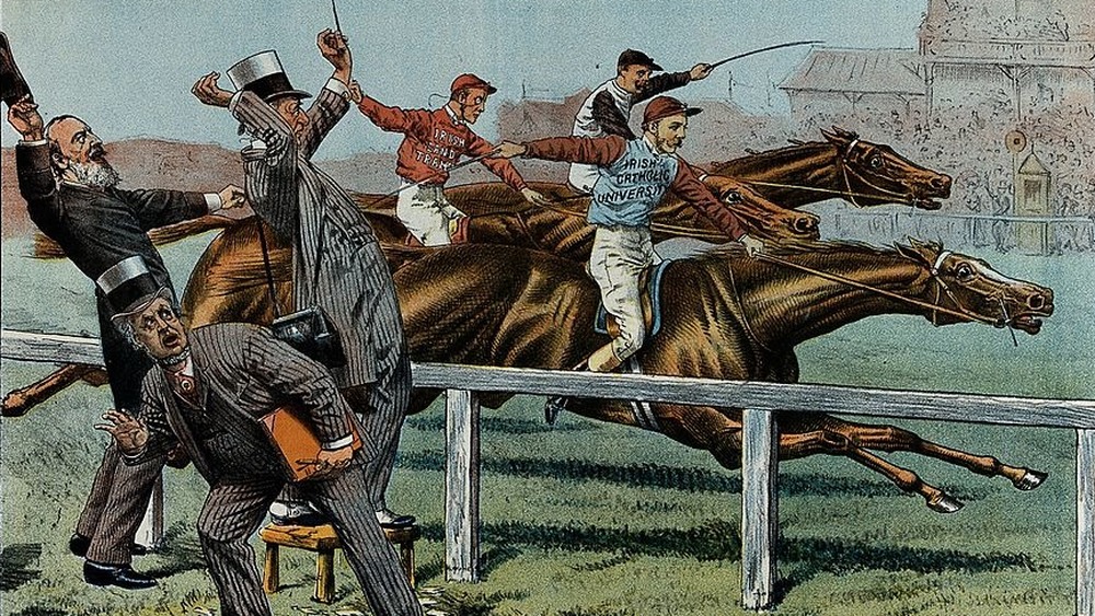 Horse race in progress