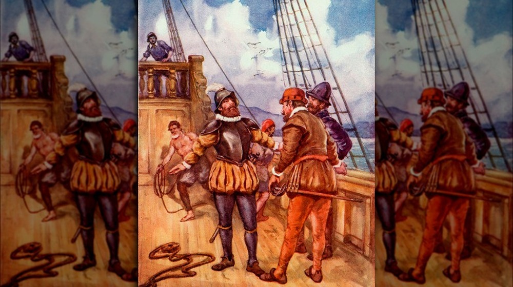 painting of magellan and crew aboard ship