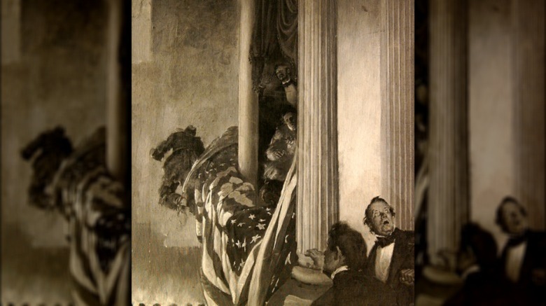 The Assassination of Lincoln by Jay Hambridge, 1890, oil on canvas on board