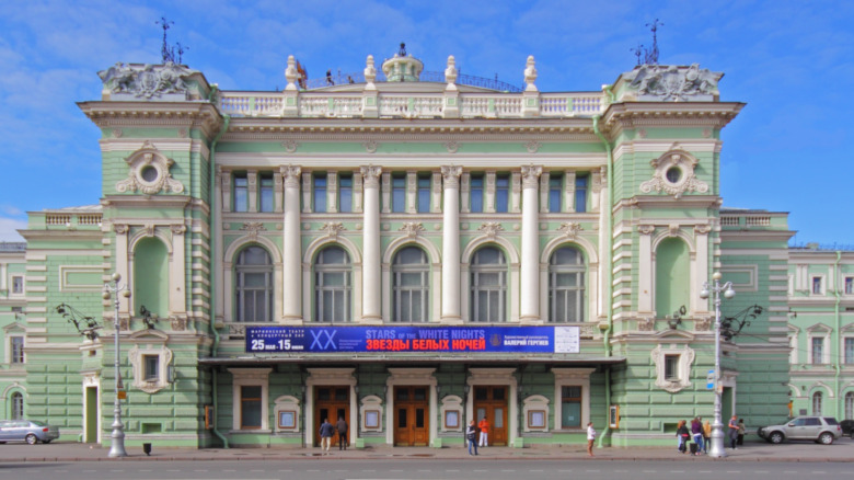 facade of Mariinsky theater with blue sky