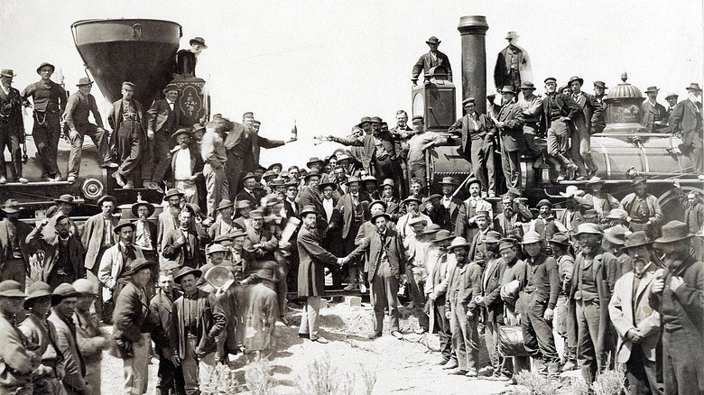 Famous photo of the transcontinental railroad