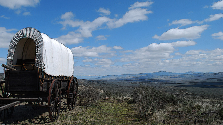 Covered wagon on the Oregon Trail