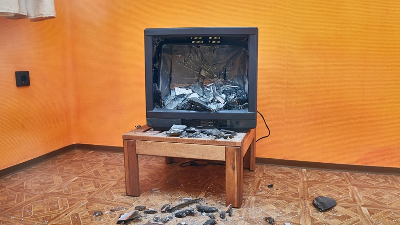 Broken CRT TV