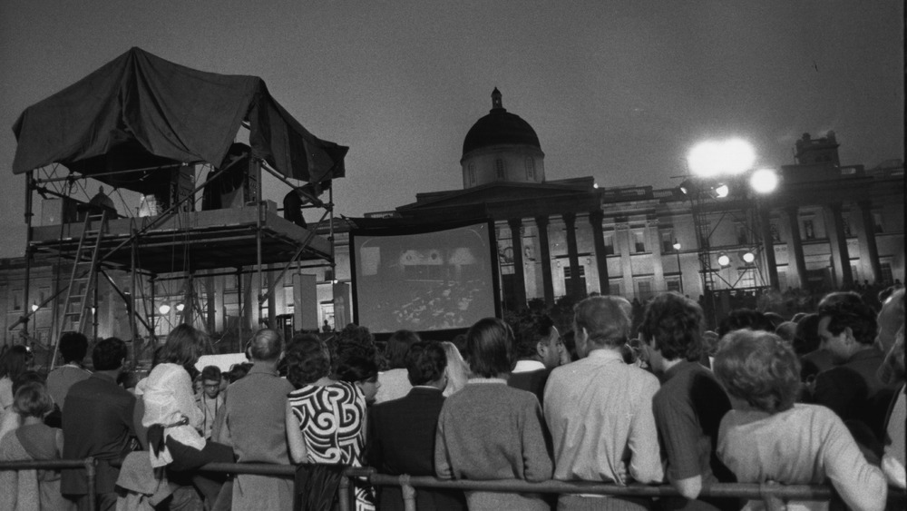 people watching the Moon landing
