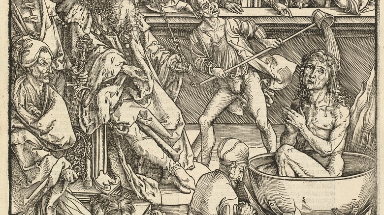 Saint John being boiled 