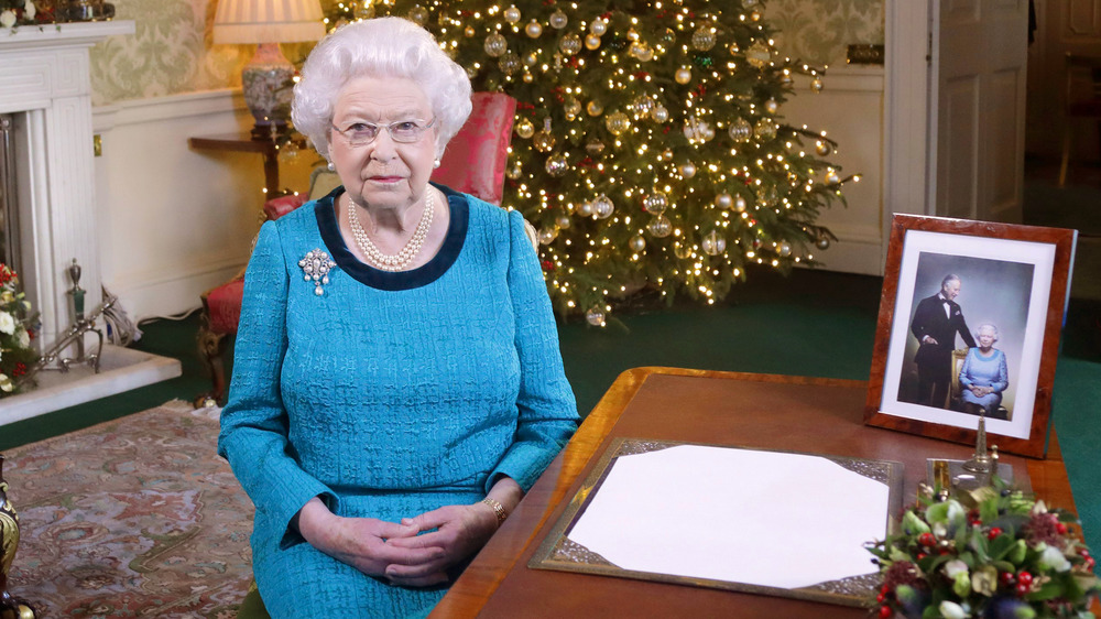 Queen Elizabeth II after recording her 2014 Christmas Day broadcast