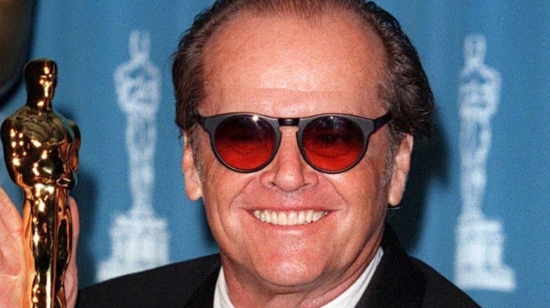 Jack Nicholson holding an Oscar