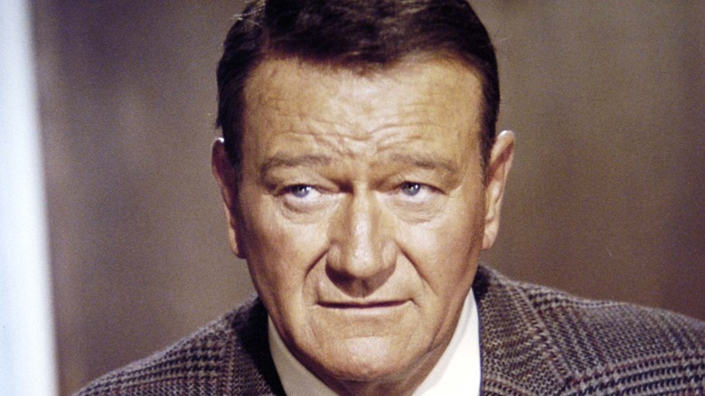 John Wayne looking serious