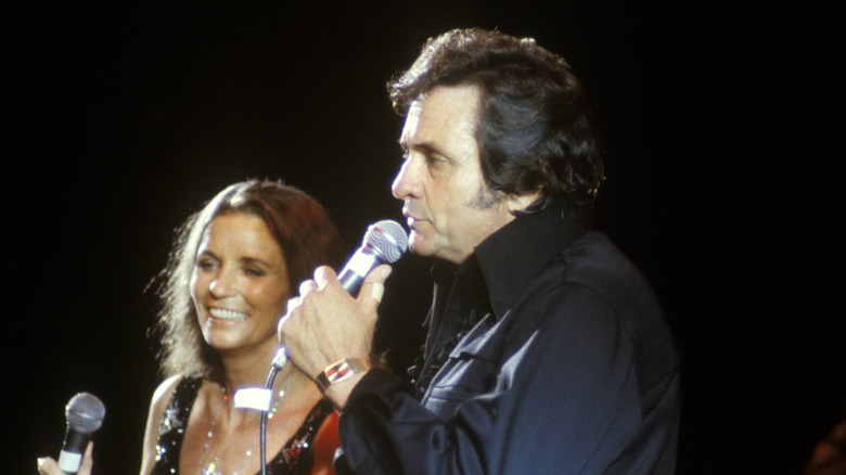 June Carter Cash and Johnny Cash performing together